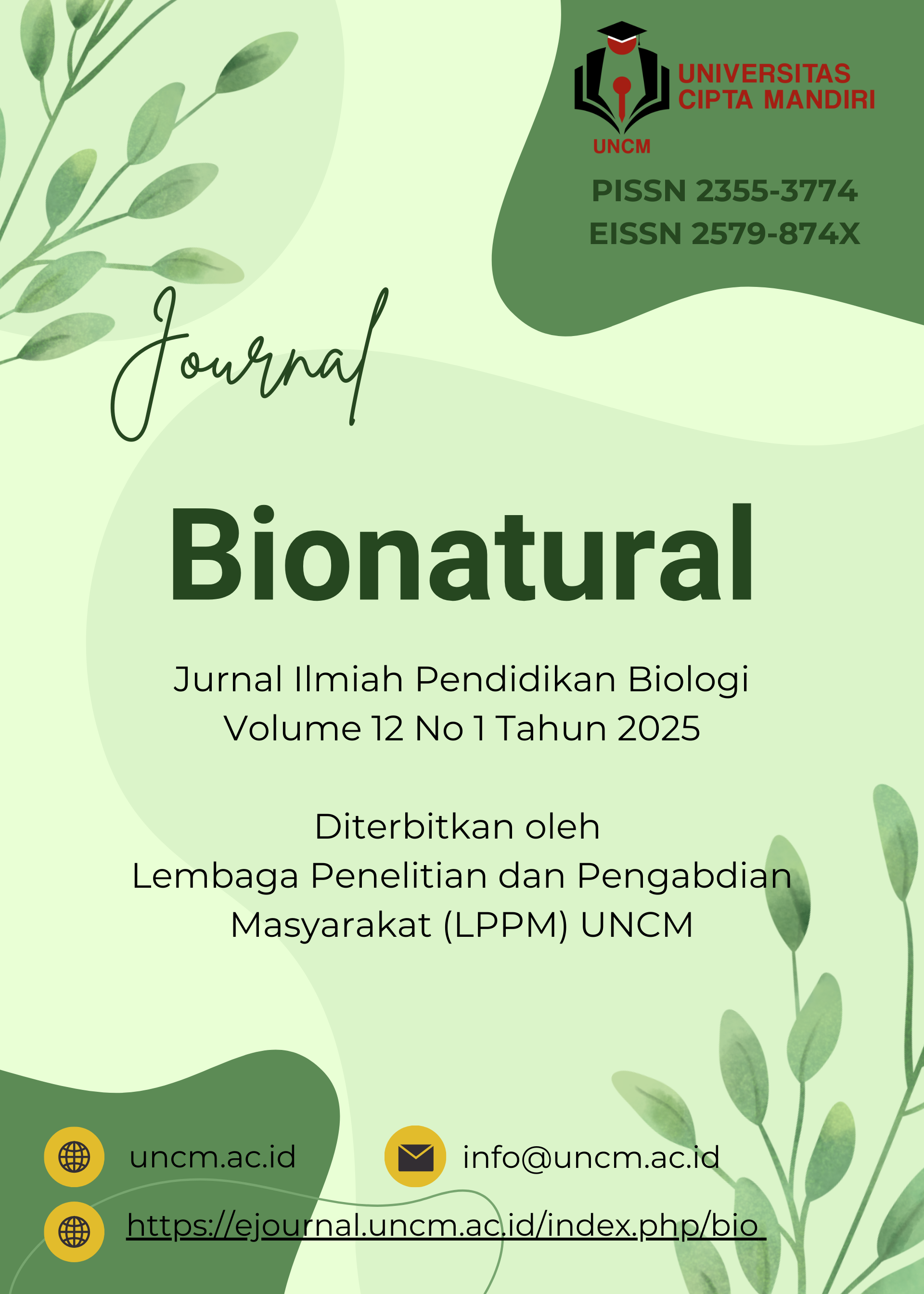 					View Vol. 12 No. 2 (2025): JURNAL BIONATURAL
				